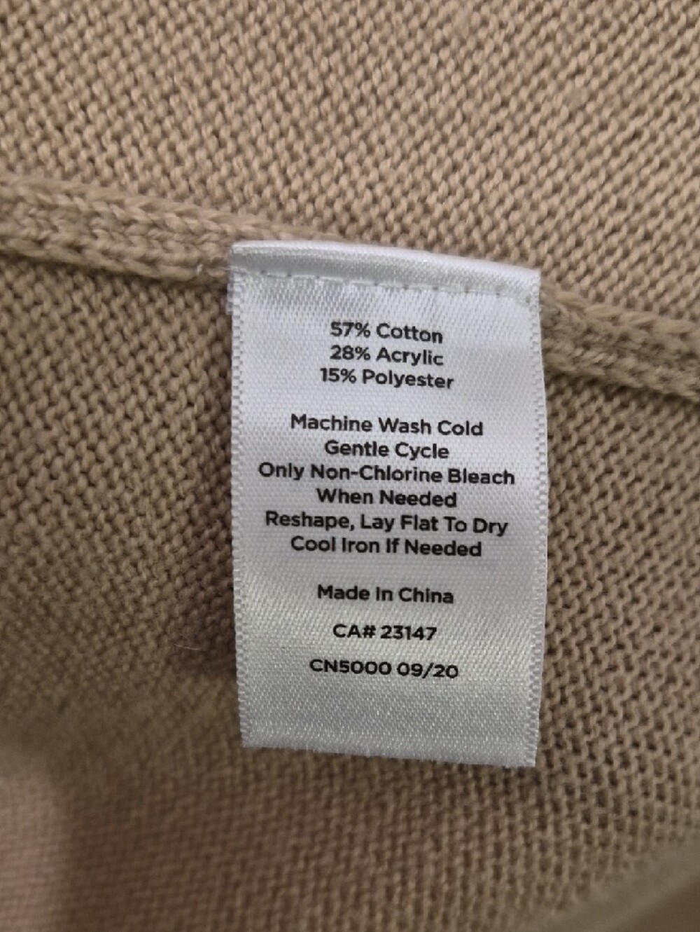 S2- Cream and Tan Open Front Long Cardigan - sz L - Picture 6 of 7